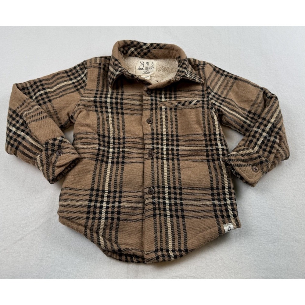 Me & Henry Adventurer Sherpa Lined Plaid Shirt Size 2-3Y NWT